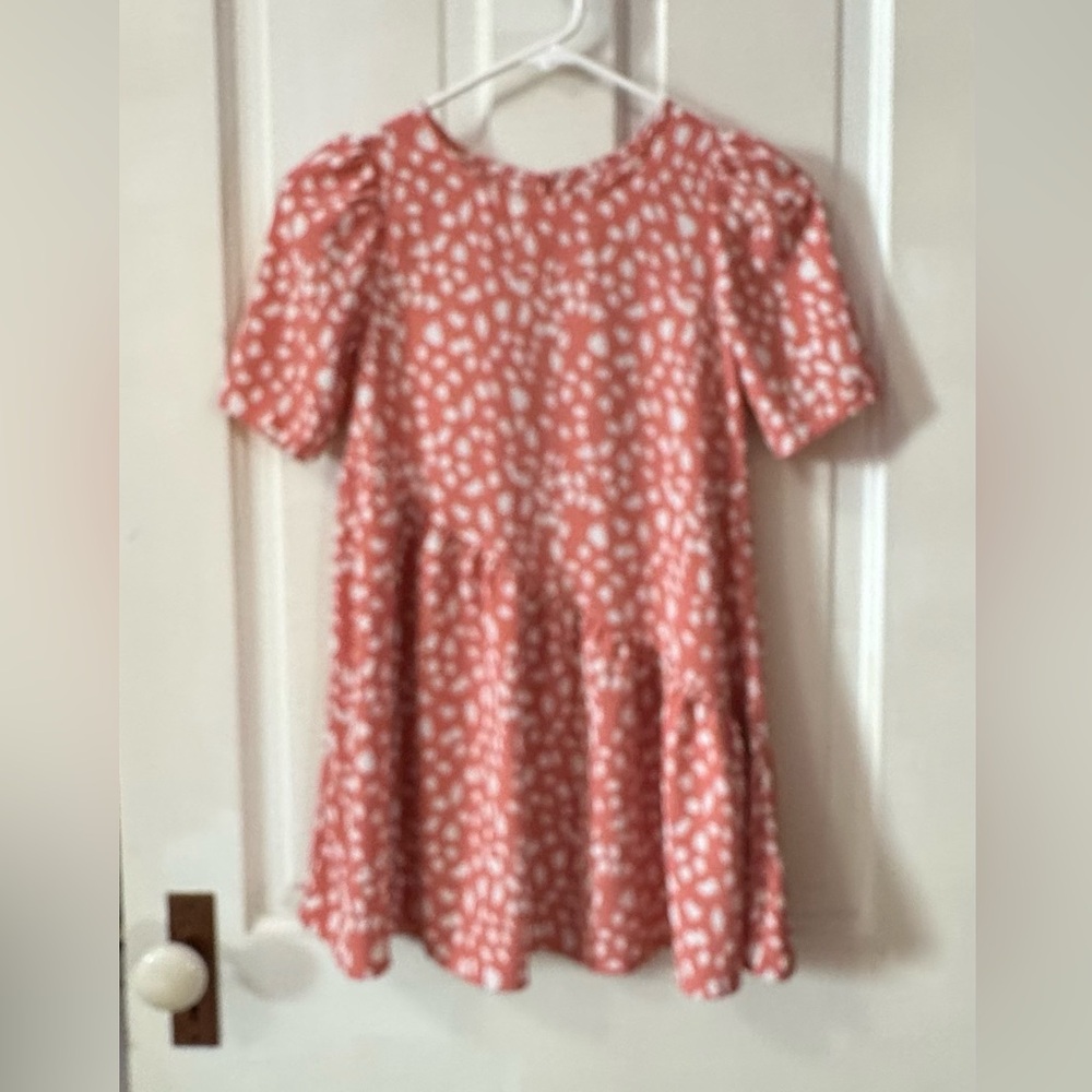 Wonder Nation Coral and White Patterned Dress